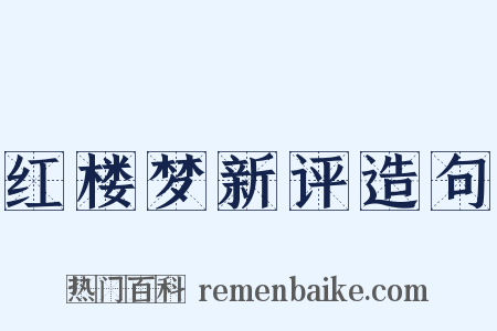 红楼梦新评造句是什么意思的图片